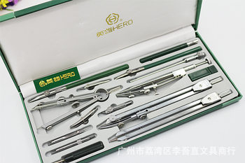 Factory Direct Sales Hero Brand 15-piece Compass Set H4015 Set Compass Student Compass Drawing Professional Compass