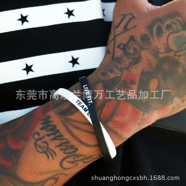 LVFT American Fitness Fashion Brand 5mm Fine Silicone Team Energy Religious Couple Bracelet