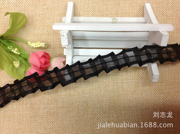 In stock supply 2CM wide edge yarn wrinkle lace high-end clothing accessories DIY handmade