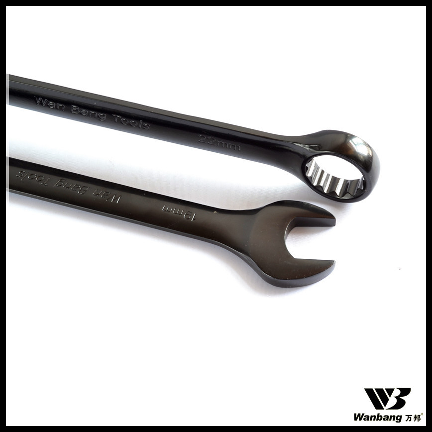 万邦工具 黑色电泳呆扳 棘轮扳手 开口梅花 两用扳手呆梅工具