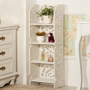 Creative Cut Out 4-layer Square Carved Shelf Bookshelf Creative Shoe Rack Bathroom Waterproof Partition Storage Rack Flower Rack