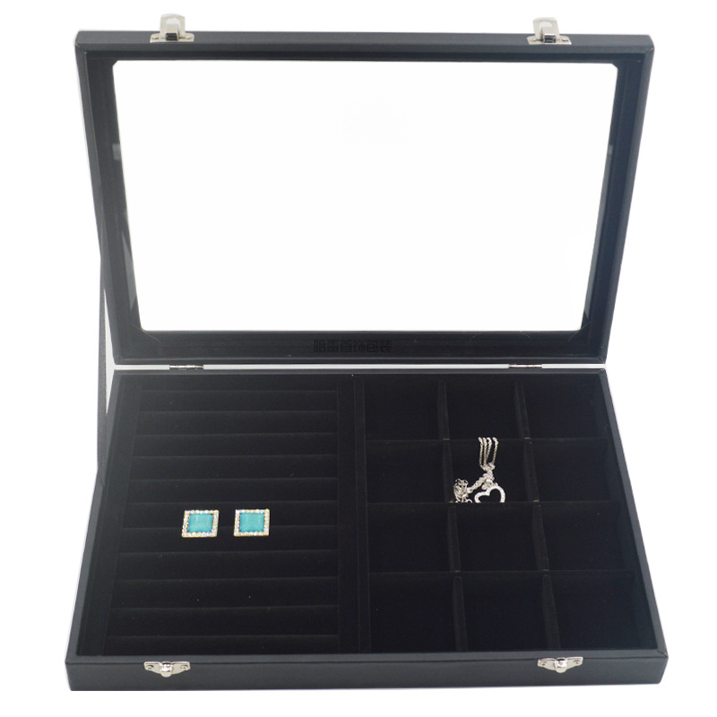 Medium and Large Black Jewelry Box Jewelry Box Necklace Ring Earrings Bracelet Earrings Jewelry Storage Display Stand Props