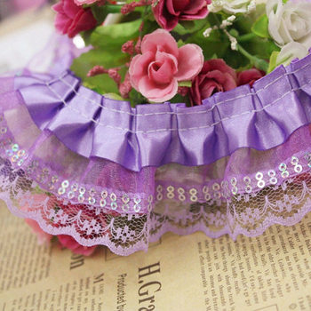 Spot 5cm satin transparent snow gauze rice word lace sequins discount lace wedding toys accessories lace