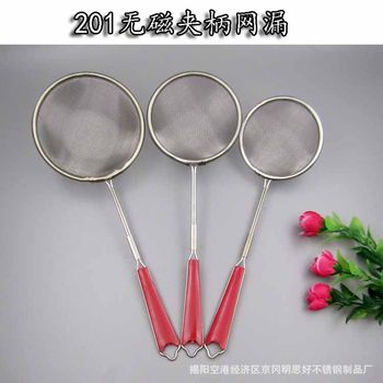 Factory wholesale stainless steel hot pot spoon mesh leakage stainless steel anti-scalding plastic handle deepened line leakage kitchen