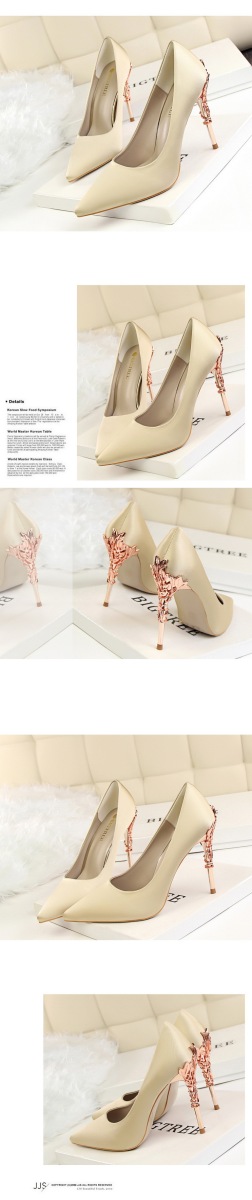 Giày cao gót nữ mũi nhọn gót mảnh thanh lịch phối lụa satin — Bạc (đặc biệt PU), Màu đen, Màu đỏ, Màu đỏ cam