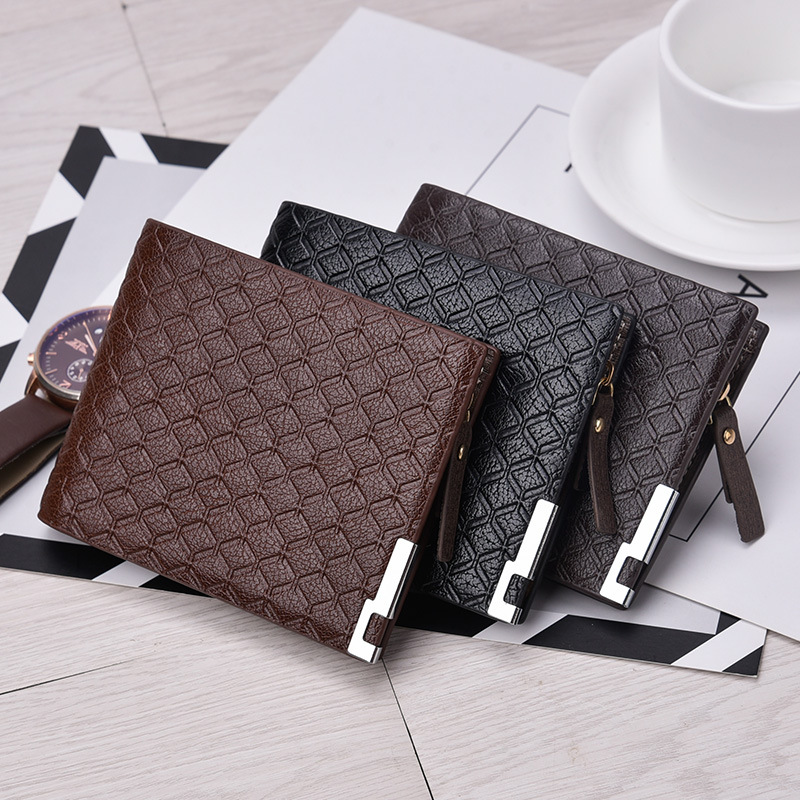 hengsheng Vertical Men's Wallet Zipper Small Wallet Multifunctional Casual Short Coin Purse Factory Supply