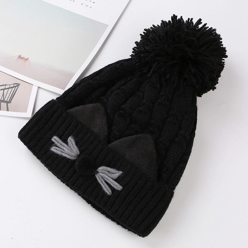 Hàn Quốc dễ thương mèo đan mũ nữ mùa đông ấm nắp tai tai dễ thương bóng lông mũ và cashmere sinh viên