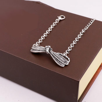 Men's and women's dual-use ancient silver small Dragonfly bracelet foreign trade retro carved small animal jewelry manufacturers can customize the style