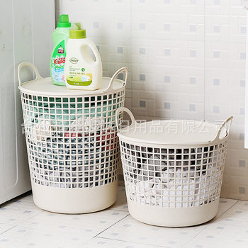 Factory spot Jianjun plastic dirty clothes basket hollow lid pp multifunctional toy sorting basket sundries storage basket