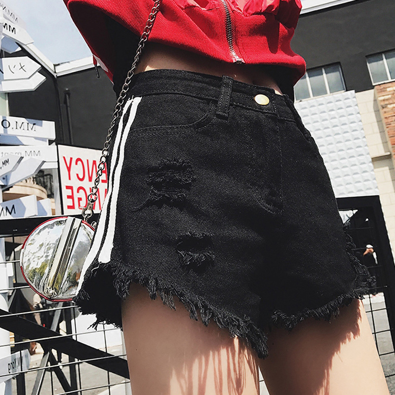 Womens Distressed Denim Shorts Frayed Hem Loose Fit High Waisted Casual Summer Wear Wholesale Available