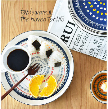 Factory direct creative new bone china disc breakfast plate fish plate fruit plate tableware disc National style plate