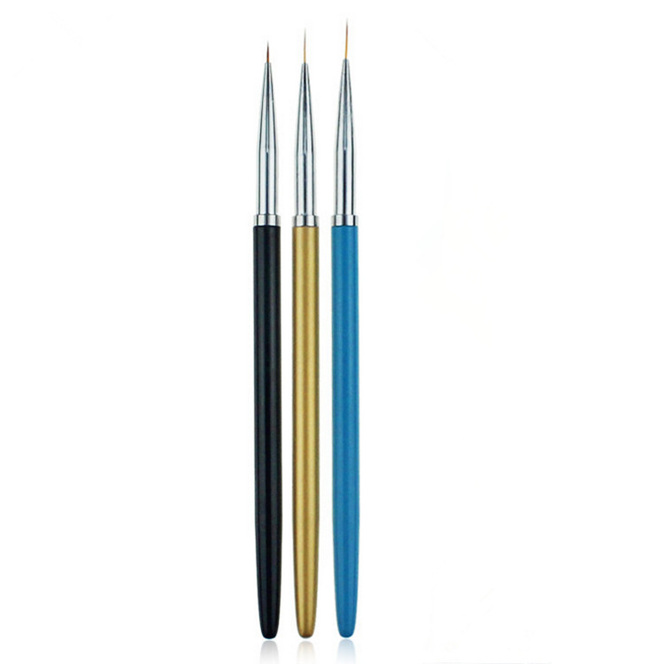 Nail art 3 metal rod pull line brush painting brush nail tools color painting pen 3 sets of pull line pen