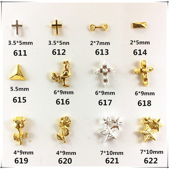 Japanese and Korean Style New Style Metal Nail Jewelry Triangle Rose Star Punk Cross Rectangular Nail Jewelry
