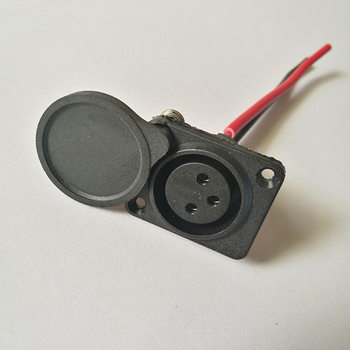 Electric Car Xlr Head Charging Stand Round Hole with Cover Charging Port Battery Car Repair Accessories with 1 Flat Wire Battery Hole
