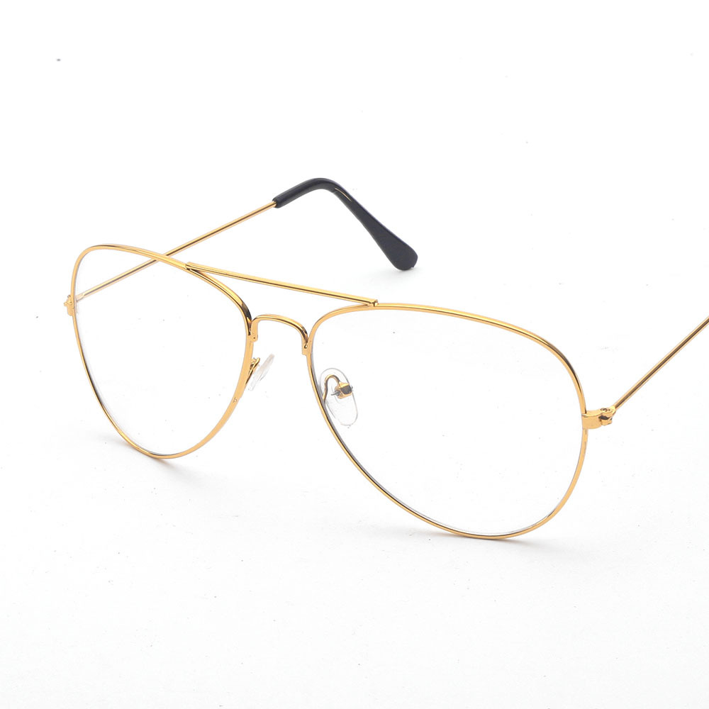 European and American big frame trendy flat mirror retro Jindian metal glasses frame aviator goggles frame 3026