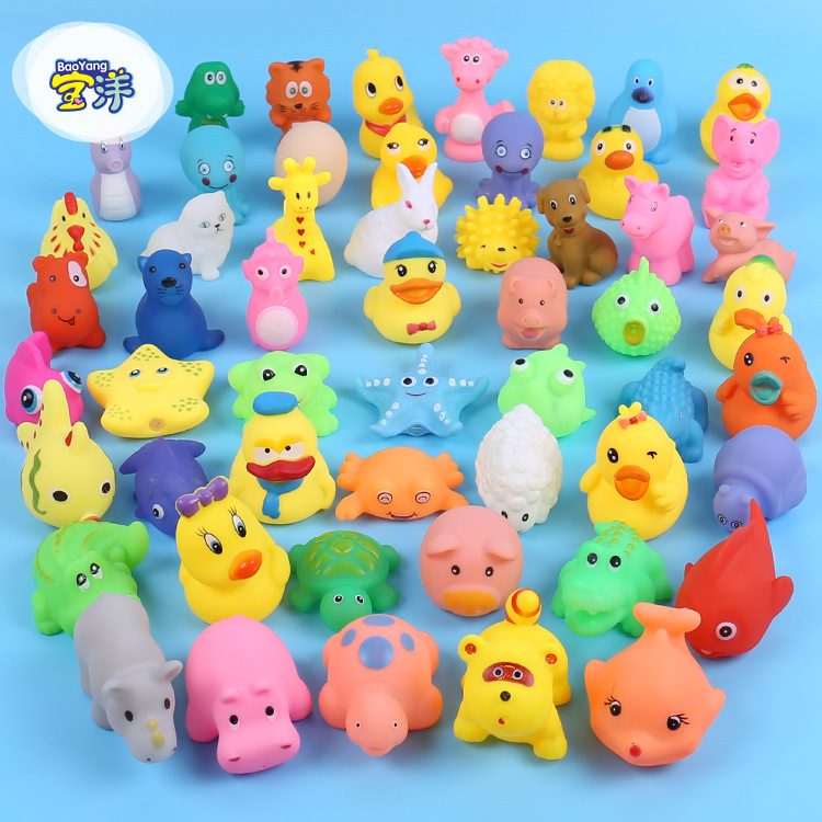 洗澡玩具戏水婴儿宝宝浴室儿童捏捏叫搪胶橡胶胶动物玩具地摊赠品