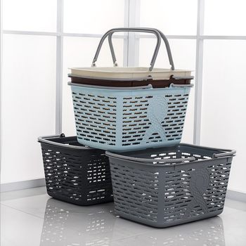 Portable Supermarket Shopping Basket Plastic Grocery Fruit Snack Basket Beer Basket Bath Basket Manufacturer Wholesale Storage Breathable