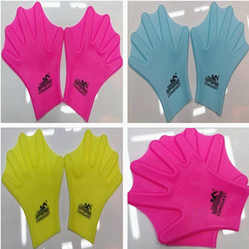 Silicone Webbed Diving Products Children's Adult Speed Swimming Aid Full Palm Webbed Duck Swimming Training Gloves Paddling