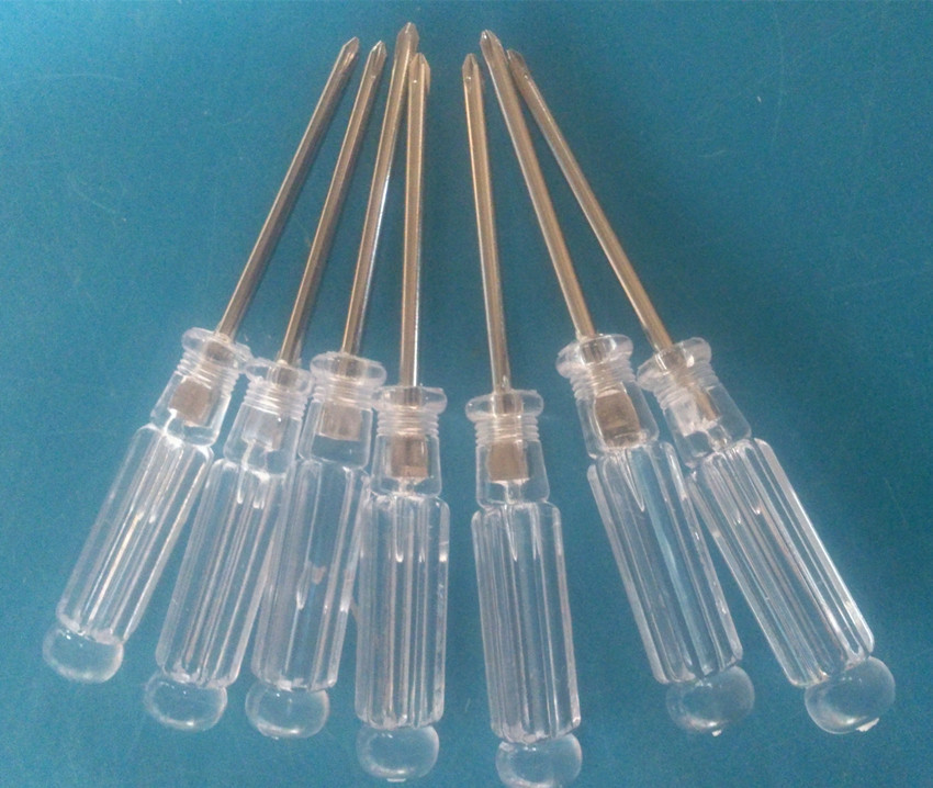 3.0+水晶头小螺丝刀 +字透明螺丝刀改锥 批头+-字小起子厂家直供