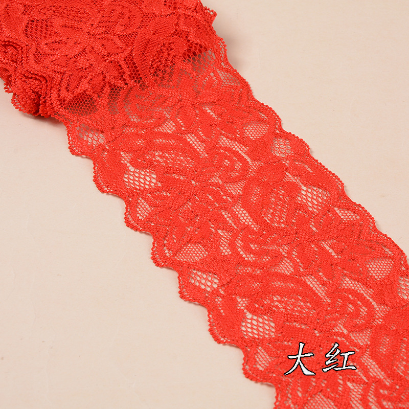 爆款氨纶花边弹力蕾丝花边服装辅料内衣辅料婚纱针织材料厂家直供