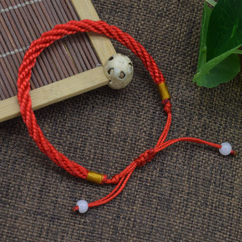 Red hand rope pure hand woven hand rope this year transfer red rope men's and women's bracelet couple jewelry wholesale