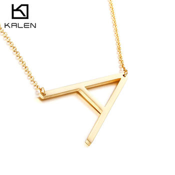 Korean Style Simple Elegant English Letter Short Clavicle Necklace for Women European and American Fashion Titanium Steel Gold Jewelry