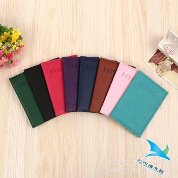 Factory wholesale English plain pu leather passport passport book bright multi-functional document protection cover