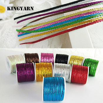 Gold and Silver Ribbon 3mm Color Wire Ribbon for Yunnan Color Braid Gift Christmas Gift Packaging Decoration