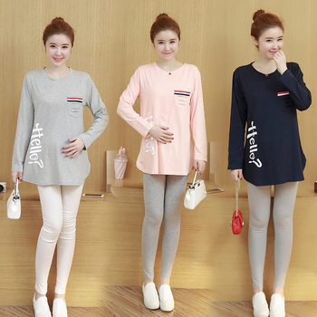 Factory direct maternity clothes New Korean version of spring and autumn maternity clothes long sleeve long Lady loose T-shirt women
