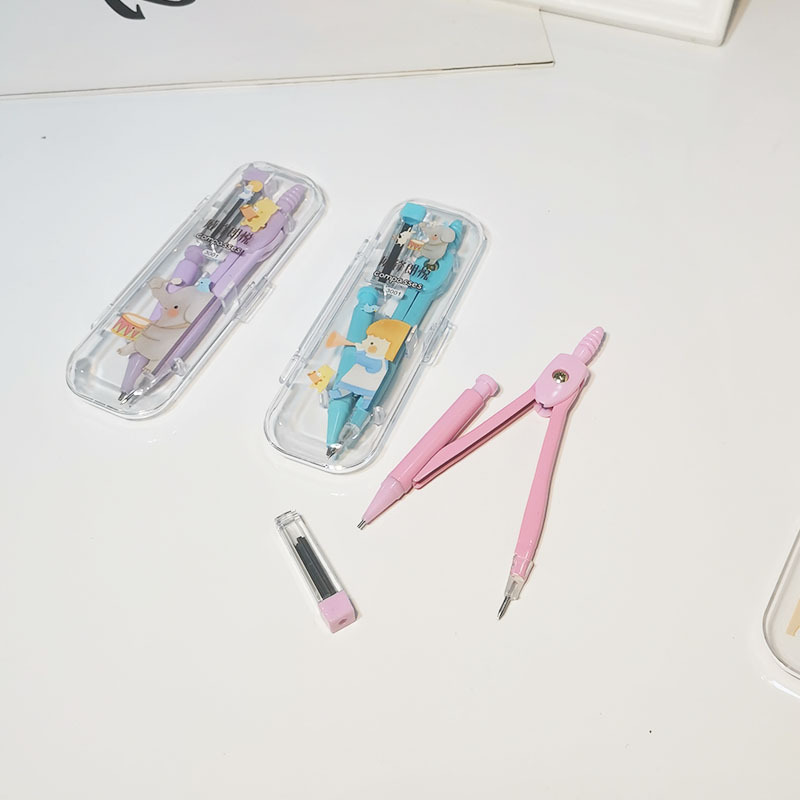Creative stationery fashion automatic pencil metal drawing compasses boxed student drawing wholesale