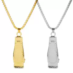 Japanese and Korean fashion creative barber shop washing, cutting, shaving, Clipper pendant necklace personalized Barber Accessories Wholesale