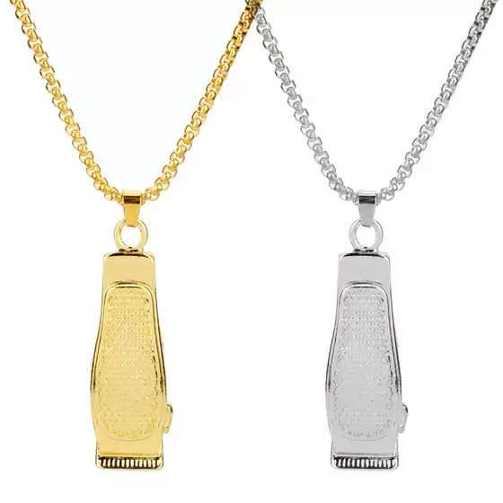 Japanese and Korean fashion creative barber shop washing, cutting, shaving, Clipper pendant necklace personalized Barber Accessories Wholesale