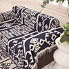 Geometric Rhombus Sofa Towel Pure Cotton European Style Double-Sided Sofa Cushion Four-Season Table Cloth Coffee Table Blanket Sofa Fabric Thread Blanket
