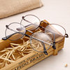 Cross-border New Round Frame Retro Metal Glasses Frame Artistic Flat Glasses Frame Blue Glasses Frame 916