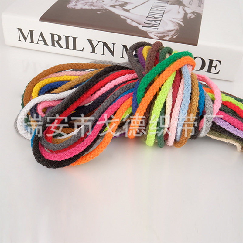 Factory direct color eight-strand cotton rope hollow waist drawstring manual DIY24 color spot wholesale