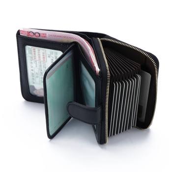 First Layer Cowhide Driver's License Wallet rfid Men's Genuine Leather Card Holder Women's Anti-theft Brush Zipper Multifunctional Card Holder Wallet