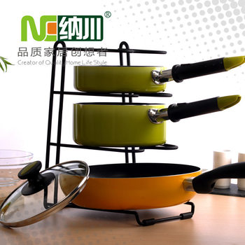 Kitchen Multi-functional Pot Rack Cutting Board Pot Cover Storage Rack Creative Stainless Steel Thickened Multi-layer Storage Rack