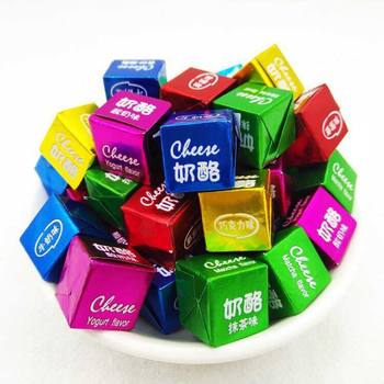 Colorful mixed flavor small cheese square 5kg milk tablet tablet candy casual snack wedding candy dry milk