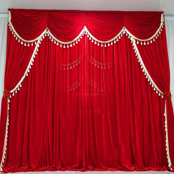 Wedding props stage background gauze curtain new gold velvet thickened check-in table layout Han and Tang retro Chinese curtain