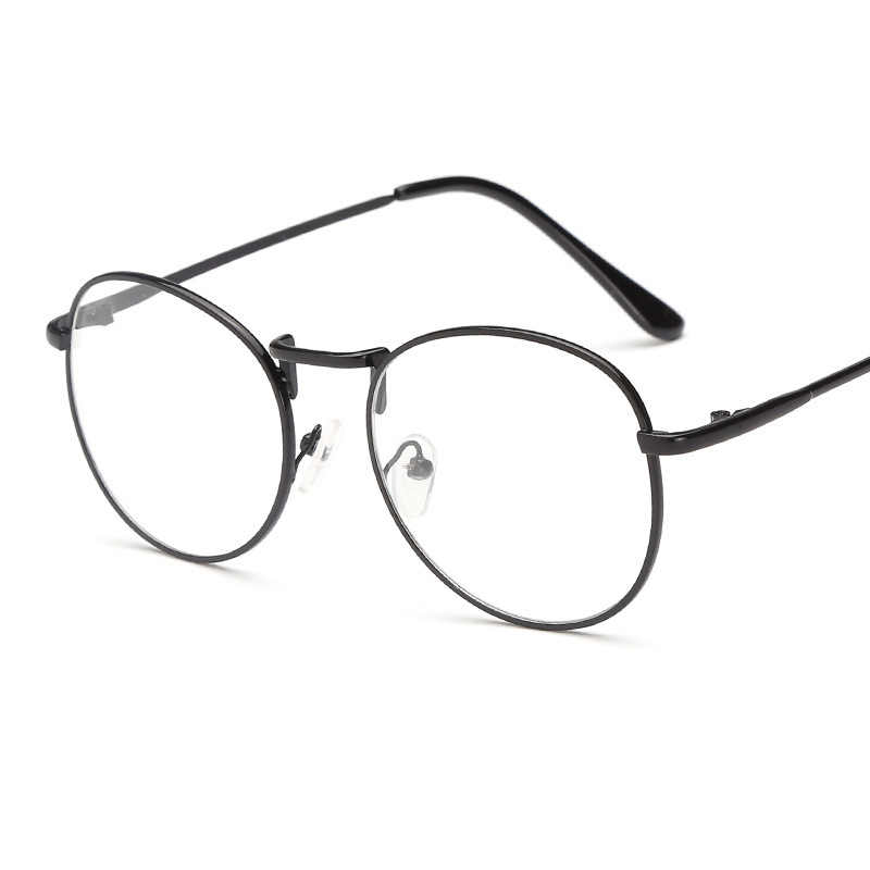 Cross-border New Round Frame Retro Metal Glasses Frame Artistic Flat Glasses Frame Blue Glasses Frame 916