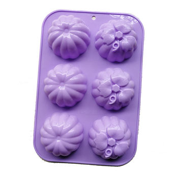 lycansoul microwave oven special baking cake mold Halloween three-dimensional 6-hole pumpkin combination