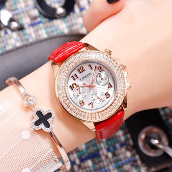New Korean fashion rhinestone large dial waterproof ladies watch female student watch quartz gift women's watch wholesale