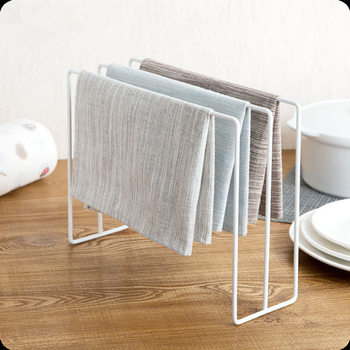 Factory wrought iron kitchen rag rack bathroom towel storage rack wall hanging chopping board rack suction Wall pot cover storage rack