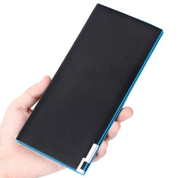 Men's Long wallet Cross-border E-Commerce Wholesale Korean wallet Contrast Color Suit Bag wallet Multi-card Gold Clip