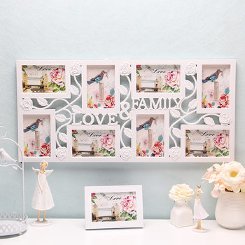 6 inch 8 hole family & love pastoral combination rose Wall decorative painting photo frame cross-border hot gifts