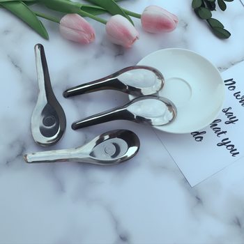 Stainless steel large flat spoon special large flat spoon flat bottom soup spoon canteen fast food restaurant Spoon tableware factory wholesale