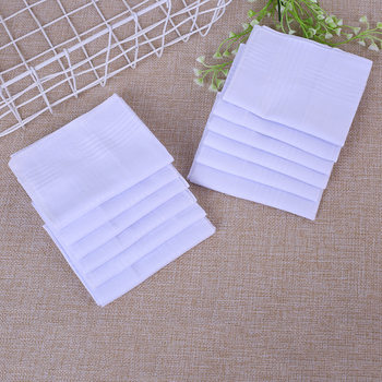 Amazon Pure Cotton Men's Handkerchief European and American Wedding and Funeral Universal White Handkerchief DIY Drawing Sweat Towel Pure White Square Towel