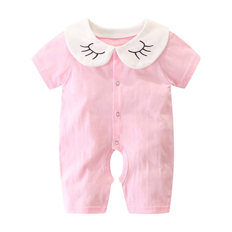 Newborn Baby Summer Clothes 0-3 Months Baby Hakayama Thin Body Clothes 6 Pure Cotton Short Sleeve Newborn Clothes Summer