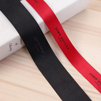 Customized Heat-Setting Printed Ribbed Belt with Stereo Printing Clothing Wedding Ribbon Printed Letter Gift Packaging Ribbon