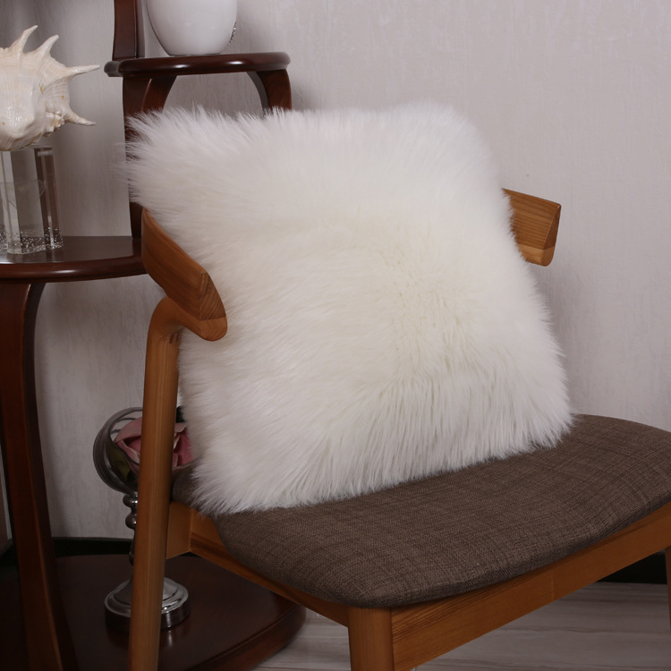 Amazon ins Nordic Plush Pillow Pillow Case Household Supplies Sofa Bedside Solid Color Pillow Case